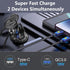 Qidoe 83W 12V USB Power Outlet, 65W PD USB-C Laptop Charger Socket and 18W QC3.0 Car USB Port with Digital Voltmeter