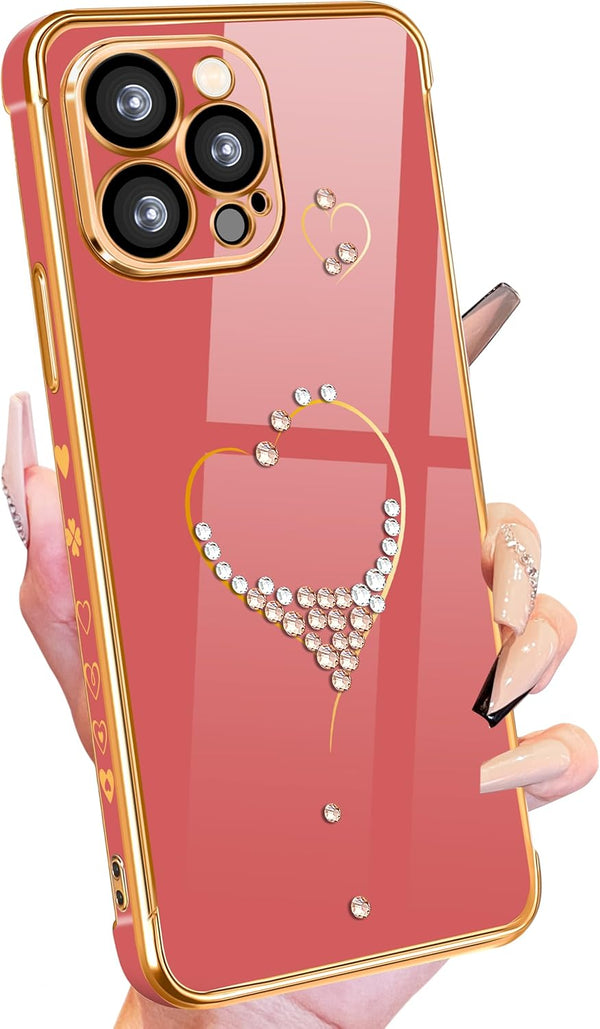 Petitian for iPhone 13 Pro Max Case, Cute Women Girls Bling Glitter Designed
