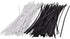 200 Piece Metallic Twist Cable Cord Wire Ties - Reusable Fastening (6 Inch, Black and White)