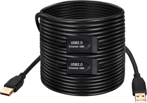 Tan QY USB A to A Male Cable 65Ft - USB Male to Male Double End Cord with Gold-Plated Connector