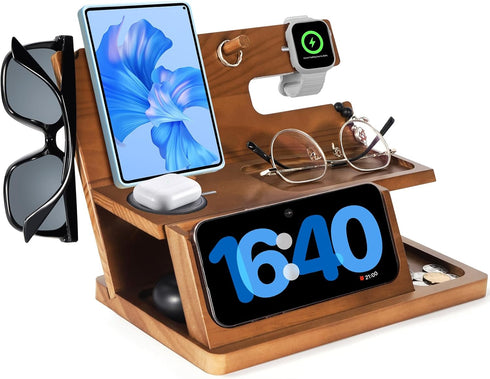 AliveByte Gifts for Men 3-in-1 Charging Stand Compatible with iPhone 16 Charger Station,