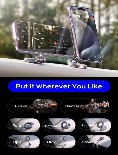LISEN MagSafe Car Mount, 24 Strong Magnet 360° Rotation Magnetic Phone Holder for iPhone 15 14 13 12 Pro Max Plus Mini