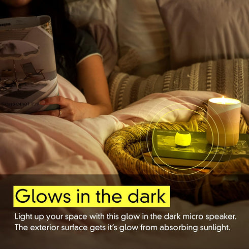 U Micro Speaker, Glow in Dark, Portable Wireless Bluetooth 5.0, Built-in Mic & Remote Shutter, Perfect for Parties,