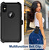 iPhone X/Xs Case with Belt Clip Holster, 2X Screen Protector, Military Grade Shockproof Heavy Duty Rugged Cover (Black)
