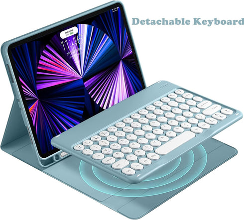 Keyboard Case for iPad Mini 5/4, Wireless Bluetooth Keyboard with Soft Back Cover & Pencil Holder, Teal