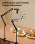 DYVBXS Overhead Phone Mount with Adjustable Arm and Desk Clamp, Camera Desk Mount Fit for DSLR iPhone Webcam Ring