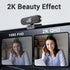 Generic 2K Hprosper Webcam with Microphone, Automatic Light Correction & Privacy Cover, Wide Angle USB Camera for PC