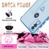 Likiyami 3in1 Heart Women Girls Phone Case for Motorola Moto G Pure 2021, Blue and Gold with Stand