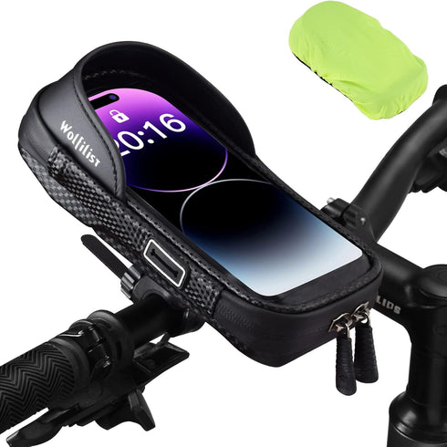 EVA Waterproof Bike Phone Holder, Front Frame Bag, Top Tube Bicycle Phone Mount with Rain Cover, Cycling Pouch, Gifts
