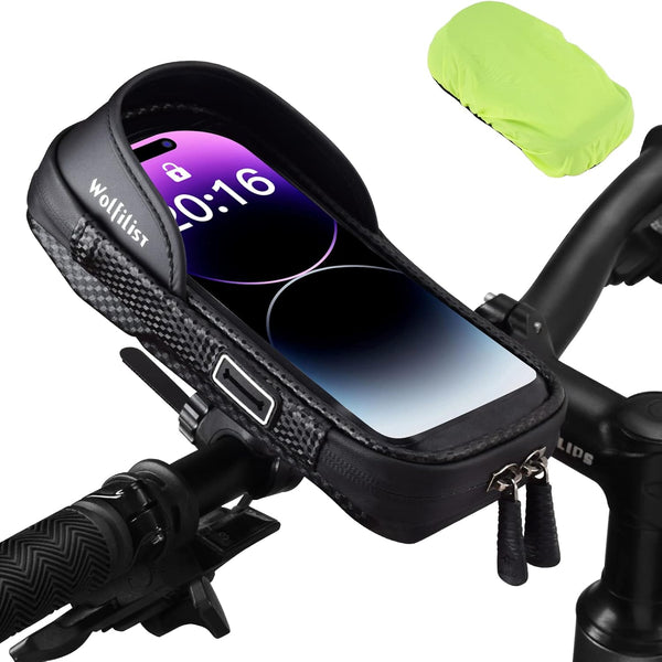 EVA Waterproof Bike Phone Holder, Front Frame Bag, Top Tube Bicycle Phone Mount with Rain Cover, Cycling Pouch, Gifts