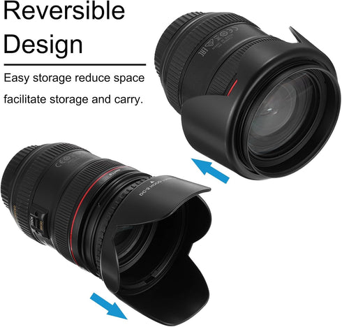 PATIKIL 72mm Reversible Flower Lens Hood Protector with Cloth for Nikon, Fujifilm, Pentax