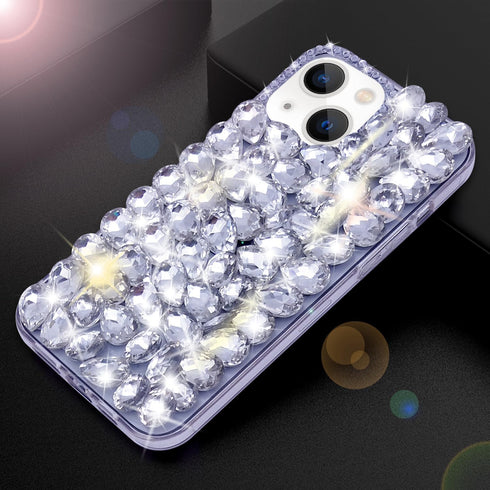 Bonitec 3D Glitter Sparkle Bling Case for iPhone 13 - Luxury Shiny Crystal Rhinestone Diamond Bumper Clear Gems