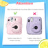 MUZIRI KINOKOO Clear Protective Case for Fuji Instax Mini 12, Hard PVC Carrying Case with Rainbow Shoulder Strap