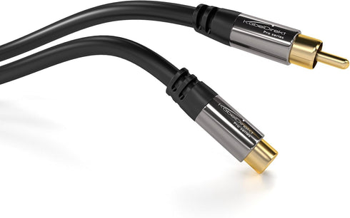 KabelDirekt RCA Extension Cable - 6ft, Break-Resistant Lead for Brilliant Sound Quality