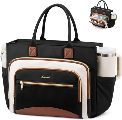 LOVEVOOK Work Tote Bags for Women,Laptop Tote Bag for Women With Large Cup