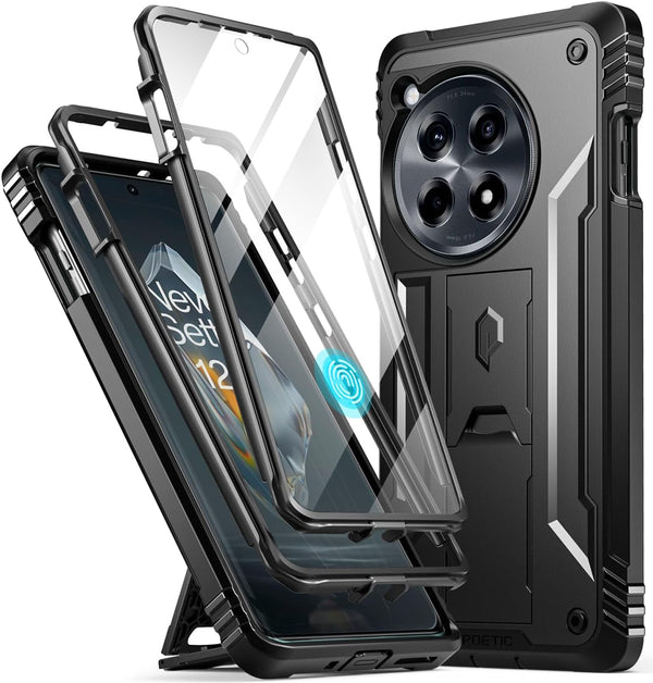 Poetic Revolution Case for OnePlus 12R 5G (2024) - Black, Full Body Shockproof, 20FT Drop Tested, Built-in Screen