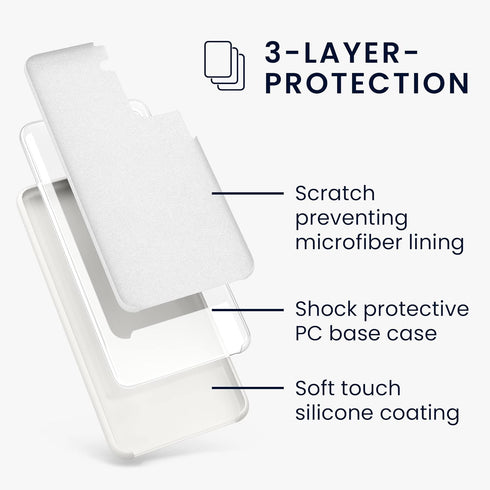 kwmobile Case for Samsung Galaxy S21 - TPU Silicone Phone Cover with Soft Finish, White Matte