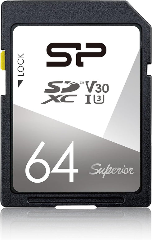 SP Silicon Power Silicon Power 64GB UHS-1 U3 V30 Superior SDXC Memory Card