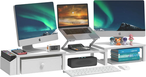 LANDVOI Heavy Duty Dual Monitor Stand, Holds 2 Screens Up to 27