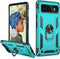 IKAZZ Google Pixel 6 Case, Military Grade Shockproof Heavy Duty Protection with Magnetic Kickstand, Turquoise