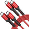 JSAUX 100W USB C to USB C Cable 10FT+10FT 2-Pack, 5A Fast Charging for iPhone 15, MacBook Pro/Air, Samsung S23, Pixel.