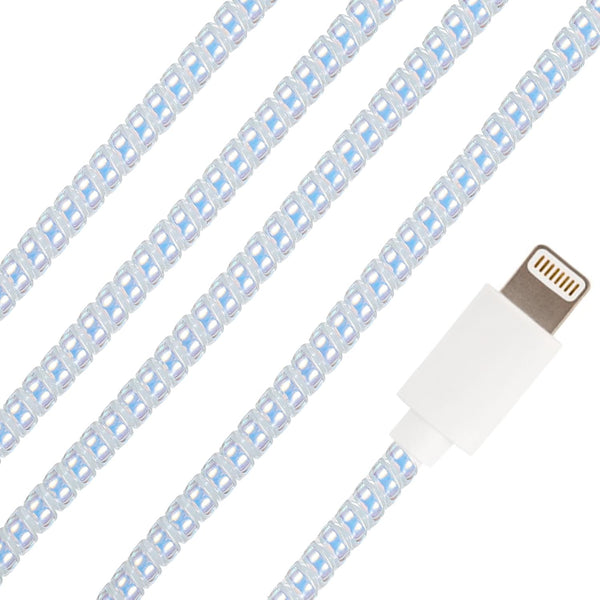 Xelsluthe Blue Spiral Cable Protector, 4.6ft Flexible Chargers Data Cable Protect, Headphone Cables