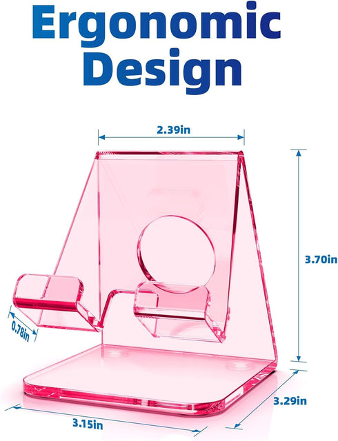 TOPGO 2 Pack Counter, 17 16 15 14 13 12 Acrylic Phone Stand, Pink Phone Holder for Office Desk, Vanity, Kitchen Bedside