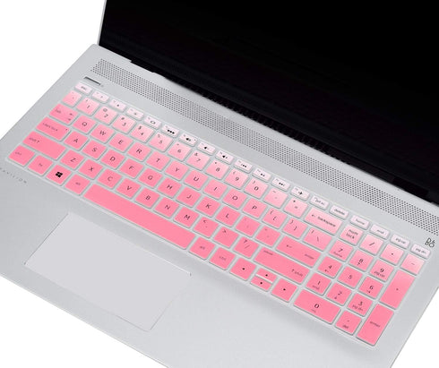 Keyboard Cover Skin for 15.6 inch HP Pavilion x360, Compatible with Multiple Models, Omber Pink