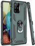 LUMARKE Galaxy A71 5G Case, 16ft Drop Tested Military Grade Cover with Magnetic Ring Kickstand, Pine Green