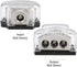 3 Way Power Distribution Block, 1x 0 Gauge In / 3X 4 Gauge Out, Amp Power Ground Distributor, 2 Pack