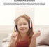 Stereo Headphones Wired, 1pc Red Foldable Earphones for Laptop, Head-Mounted Earmuffs for Boys Girls Travel