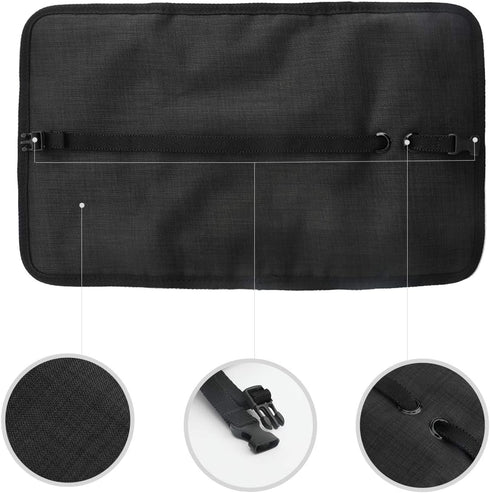 Patu Roll Up Electronics Accessories Travel Gear Organizer Case, Black, Portable Universal Kit Bag