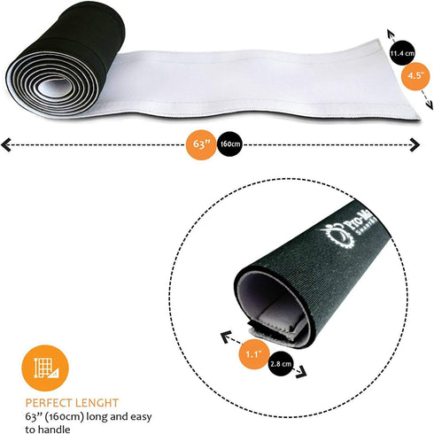 Premium 63'' Cable Management Sleeve, Adjustable Reversible Black and White Neoprene Cord Hider for TV, Desk, Home