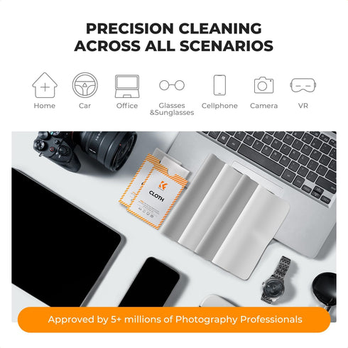 20 Pack Headset, K&F CONCEPT Lens Cleaning Cloth | Microfiber Cleaning Cloth | Camera Lens Cleaner | Camera Lens