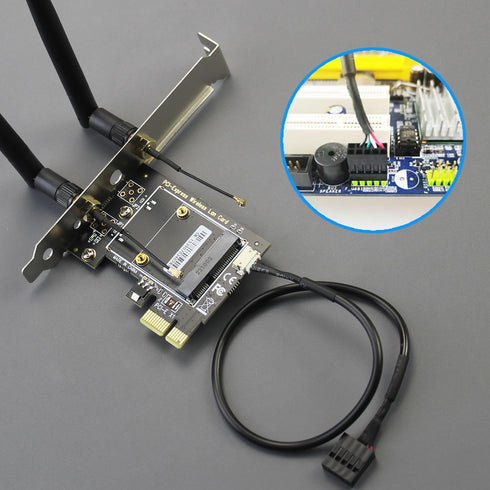 GLOTRENDS WA02 Mini PCIe to PCIe X1 WiFi Bluetooth Adapter for Mini PCIe WiFi 4/5/6/6e Module, Coral TPU Module, with