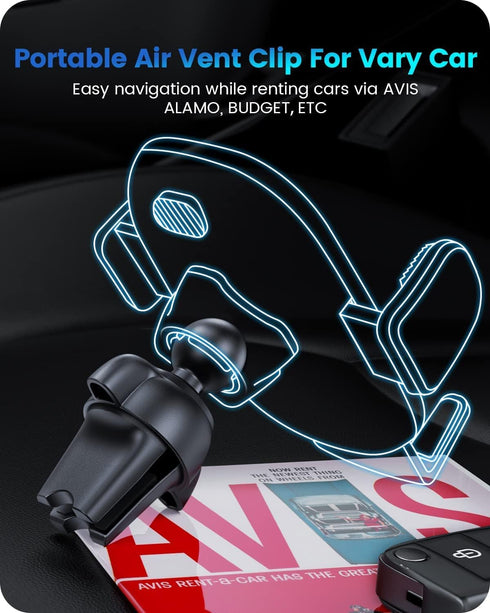 OQTIQ 3-in-1 Car Phone Mount, Dashboard, Windshield & Air Vent Holder with Strong Suction Cup, Adjustable Arm