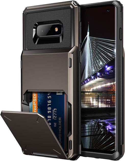 Vofolen Wallet Case for Samsung Galaxy S10e, Card Holder Slot, Scratch Resistant Dual Layer Protective Bumper Cover