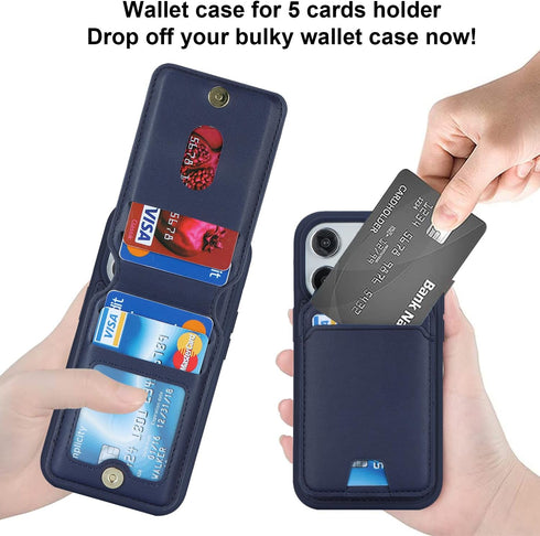 Havaya for iPhone 13 Pro Wallet Case Magsafe Compatible iPhone 13 Pro Case with Card Holder iPhone 13 pro Phone case Wallet magsafe Compatible Detachable Magnetic Leather Cover for Men-Blue