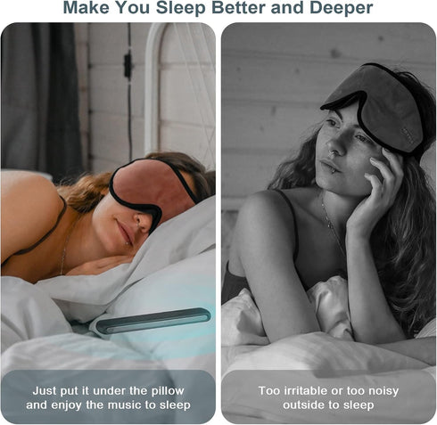 Pillow Speaker Bone Conduction Stereo, Bluetooth Sleep Headphones, Insomnia White Noise Machine, Mini Portable Pillow