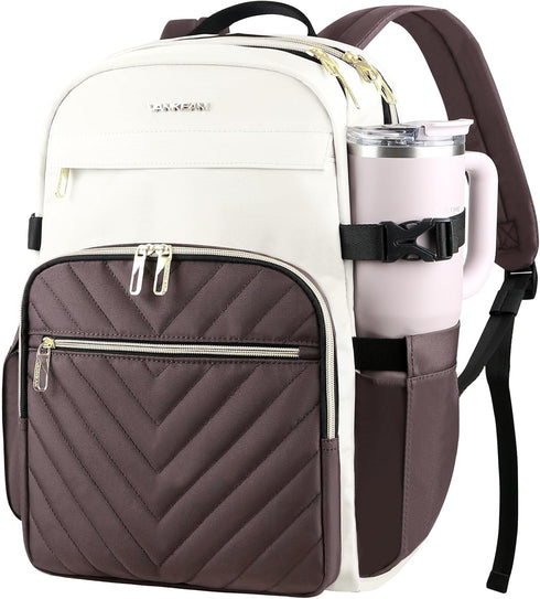 VANKEAN Laptop Backpack for Women with Pouch Pocket for Large Capacity Tumbler,