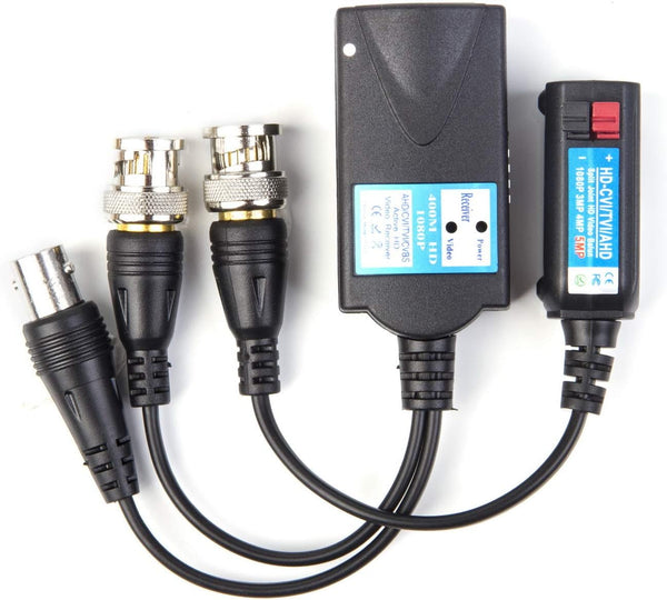 Mini CCTV BNC HD CVI/TVI/AHD/CVBS Active Video Balun Receiver Power Connector (1080P 400M) 5MP HD-CVI/TVI