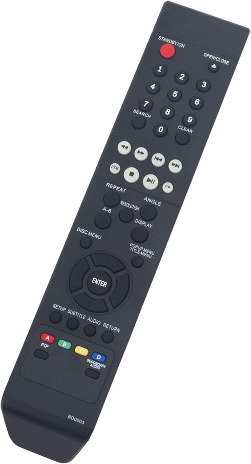 BD003 Replacement Remote for Insignia Blu-ray Disc Player Models NS-BRDVD3, NS-WBRDVD, NS-BRDVD4, and More