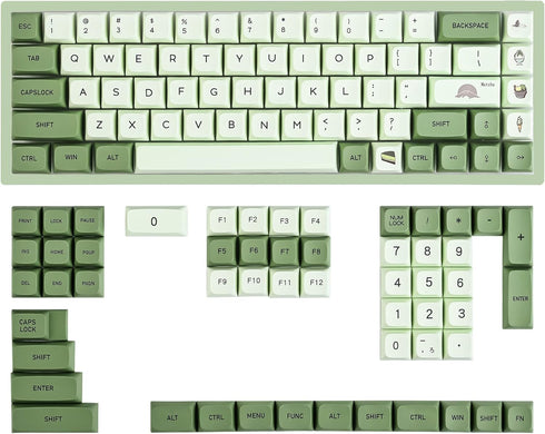 GTSP 124-Key Matcha Keycap Set, XDA Dye-Sub for 60% 65% 75% 100% Keyboard, Cherry MX Gateron Kailh Switch (Matcha