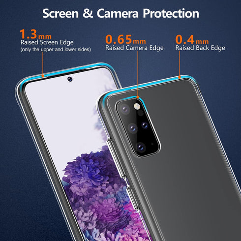 Rayboen for Samsung Galaxy S20 Plus Case, Crystal Clear Shockproof Protective Durable Slim Fit Phone Cover for Galaxy