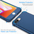 ORETECH iPhone 7 Plus & 8 Plus Case with 2 x Tempered Glass Screen Protector, Anti-Slip Hard PC + Soft TPU - Blue