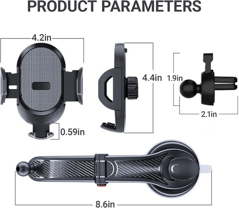 YYTQP 360 Suction Cup-Type Center Console Navigation Bracket, Rotating Hands-Free Car Mobile Phone Mount, Automobile