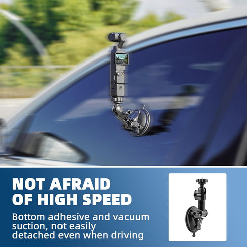 Pocket 3 Suction Cup Mount, Windshield Holder Kit for Insta360 X3 X4 X2 GoPro Max Mini Hero 12 11 10 9 8 7 6 5