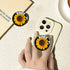 Ksadiye Translucent Clear Phone Grip with Expanding Kickstand,Cell Phone Collapsible Stand Sunflower Flower Design