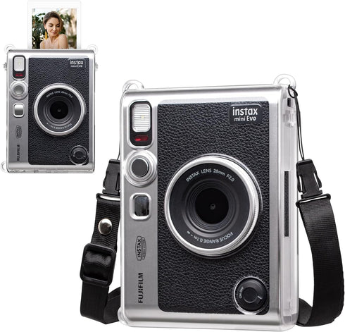MUZIRI KINOKOO Clear EVO Case for Fujifilm Instax Mini EVO Instant Camera, Hard PVC Carrying Protective Case