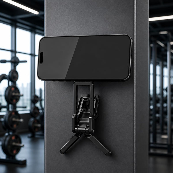 Generic Magnetic Phone Holder for Gym, Alloy Base, Attach to Metal Surfaces, Dual